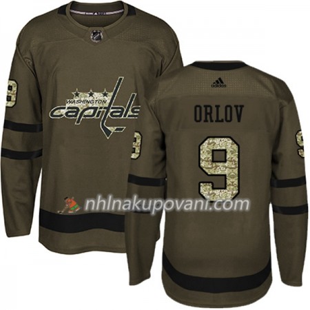 Washington Capitals Dresy Dmitry Orlov 9 Adidas 2017-2018 Camo Zelená Authentic - Pánské